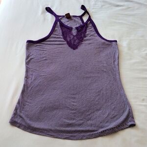 SoSik Stripped Purple Tank Sz L
